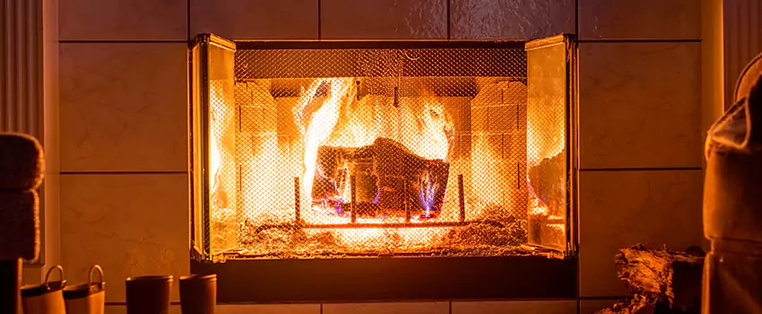 Mendota Hearth Landscape Fireplace Installation in Palatine, Illinois